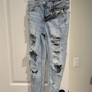 American Eagle Outfitters Light Blue Distressed Skinny Jeans